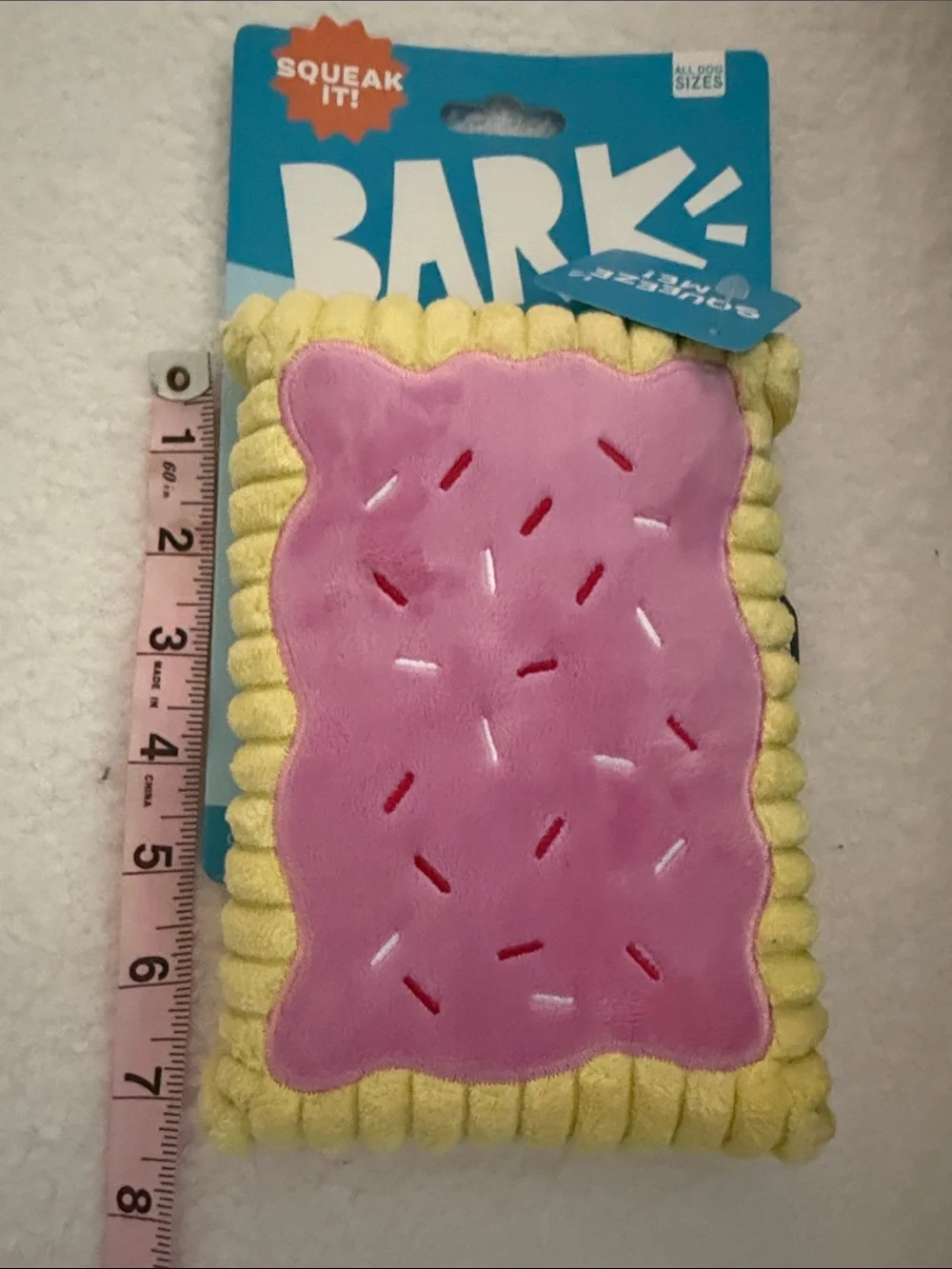 NWT Bark Toaster Poodle Squeaker and Crinkle Toy